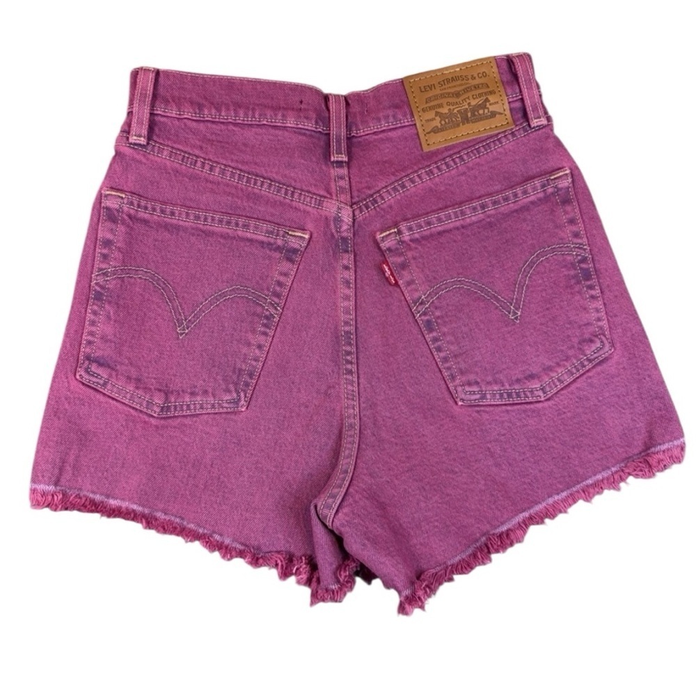 Levi's Pinkish Red High Rise Jean Shorts with Washed Look Size 25 - Picture 9 of 10